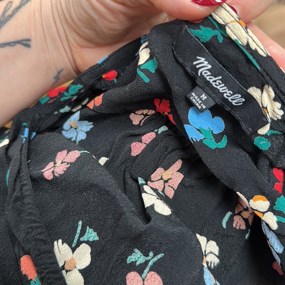 Madewell 3/4 sleeve top, floral wrap style - Picture 3 of 3